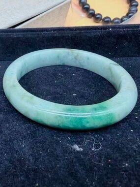 certified BURMA Jadeite bangle 51mm green yellow type A Burmese jade 翡翠缅料黄加绿